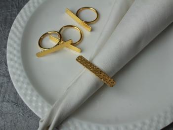 Brass Single Hammered napkin ring (SET of 4) 